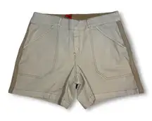 Spanx Khaki Shorts Women's Size Large Casual Flat Front Pockets Tan Neutral