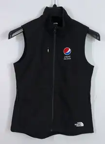The North Face women’s soft shell full zip embroidered logo vest size small