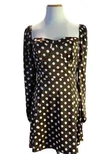 Commense Brown Polka Dot Mini Modest‎ Dress Medium