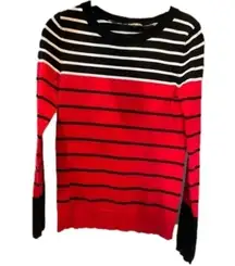 EXPRESS Red and Black  Crewneck Thin Sweater, XS