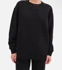 NWT MATE the Label Fleece Crewneck Sweatshirt in Black Oversized Sz Small $128