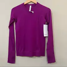 NWT Lululemon Rest Less Pullover Aerial Deep Fuschia Highlight Purple Sz 4 Gym