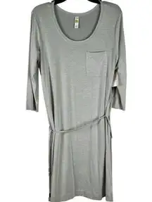 NWT Lole Gray Long Sleeve Tee Shirt Dress Belt Medium