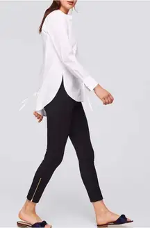 Ann Taylor LOFT Black Ponte Knit Ankle Zip Leggings 2 XS Business Casual