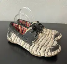 Tony Lama Lindale Lace Up Boat Moccasin Shoes Women 9 Western Cowgirl Aztec