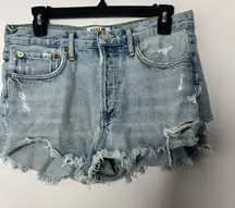 Agolde blue distressed Jean shorts size 27