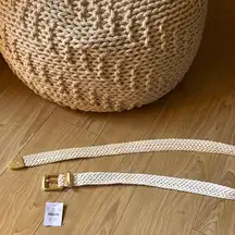 Woven Belt with Gold Buckle