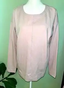 J. Jill Pure Jill Pink Kangaroo Pockets Oversized Sweatshirt Sweater SZ S