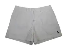 Ralph Lauren Sport Women's 4 White Chino Shorts with Navy Polo Pony