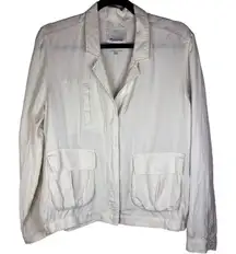 Madewell League Womens Linen Cargo Utility Jacket Blazer Size Large‎ Outdoor