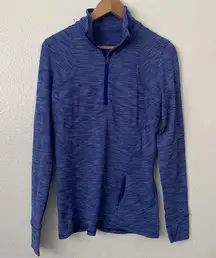 Lululemon 8 Quarter Zip Pullover in Multi-blue Streaked Pattern
