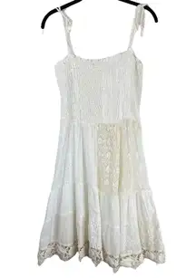 Antica Sartoria Crochet Lace Boho Mini Dress Beachy Sz S/M