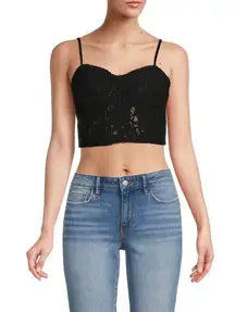 Black Lace Bustier Top