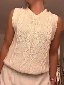 vintage white sweater vest 