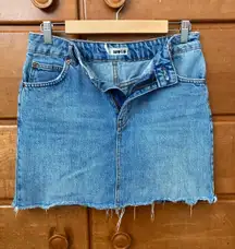 Denim Moto Skirt