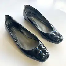 Cole Haan Cole Hann Black Patent Leather Square Toe Flats Slip On‎ Jeweled Shoes Size 7B