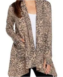 Cuddl Duds Comfortwear French Terry Cascade Open Front‎ Cardigan Size Small