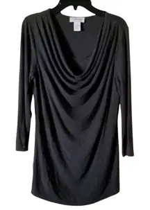 Carmen Marc Valvo Dark Gray Blouse Size Small