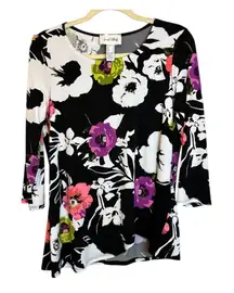 Joseph Ribkoff Shirt‎ Blouse Women's Size US 8 UK 10 tiered floral Office