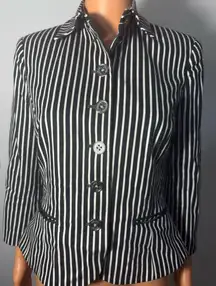 Chaps Black and White Striped Jacket