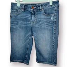 Apt 9 Bermuda Jean Shorts Longer Length Medium Blue Denim 2