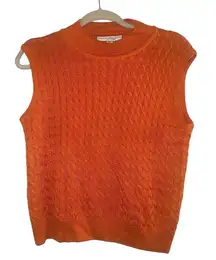 ✨Griffith Gray for St. John Cable Knot Sleeveless Crewneck Orange Sz M Sweater✨