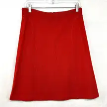 Vintage Nina‎ Patrick M Wool Blend Skirt Mod Preppy Orange Red Retro 70s