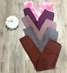 5 Leggings Gap Mondetta Sam’s Purple Pink Muave Burnt Orange GUC/Work Condition