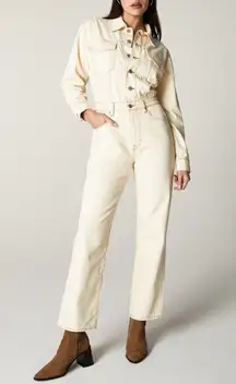 Like New Unpublished Off White Simone Long Sleeve Denim Jumpsuit Sz M $198 Cute!