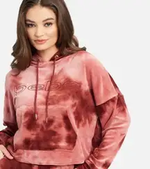 NWT BEBE LOGO PLUSH HOODIE ROSE DUST LARGE