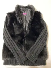 AQUA Faux Fur Black Jacket