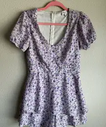 Le Lis Purple Floral Mini Dress