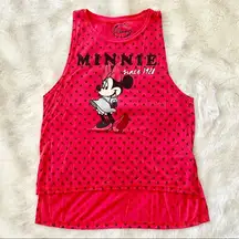 Disney Minnie Mouse Red Graphic Tank Top Size Medium