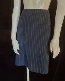 Body By Victoria Blue & White Striped Business Skirt (2)