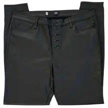 EUC Kut From The Kloth Coated Mia High Rise Skinny Button Fly Pants Black Sz. 16