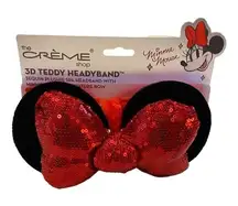 Ltd Ed DISNEY‎ The Creme Shop x Minnie Mouse 3D Teddy Spa Headband w/ Sequin Bow