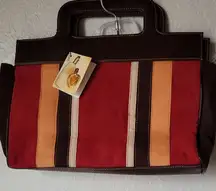 Vintage Victoria's Secret Brown Rust Gold Suede  Leather Purse