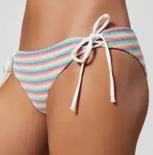 Onia Erica Rainbow Stripe Side Tie Bikini Bottom Large NWT