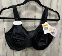 New Olga Cloud 9 Full-Figure Lace-Trim Minimizer Bra Black Womens Size 38DD