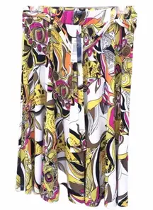 2007 Grace Elements Parrot Geometric Artsy Swing Skirt Size Medium