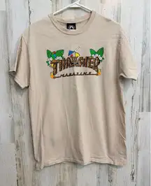 Thrasher Magazine Men's Medium T-Shirt Tan  Beige Skateboard Graphic Cotton