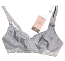 NWT Cake Lingerie Maternity Wireless Nursing Bra Plum Melba Purple Unlined 36E