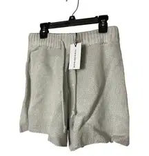 We Wore What Womens XS Pull On Sweater Shorts Light Gray Cozy Chunky Knit New