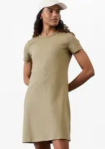 Athleta L Essential Tee Dress Winona Perennial Olive Large