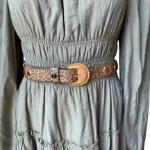 Rare Vtg 80’s/90’s The Icing Faux Leather Western Style Bling Belt, Sz M/L