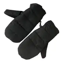 NEW Offline by Aerie GLOVES MITTENS Black Nylon One Size Mitten Clip Coat Attach