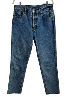 Revice Denim Jeans Women 30 Blue Straight Button Fly Minimal Modest 100% Cotton