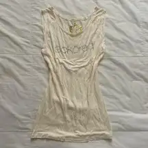 Cream and silver rhinestone Ecko Red tank top