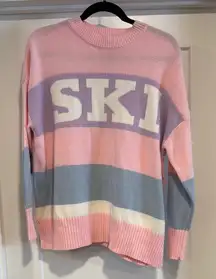 NWT Sincerely Jules‎ Pastel SKI Crew Neck Sweater - Small