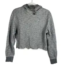 Rag & Bone New York Gray Cropped Raw Edge Pullover Hoodie Size XS‎